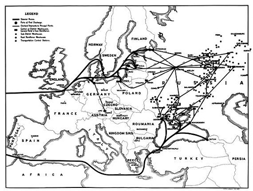 Movement of ARA supplies 1921 to 1922